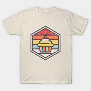 Retro Badge Cupcake Light T-Shirt